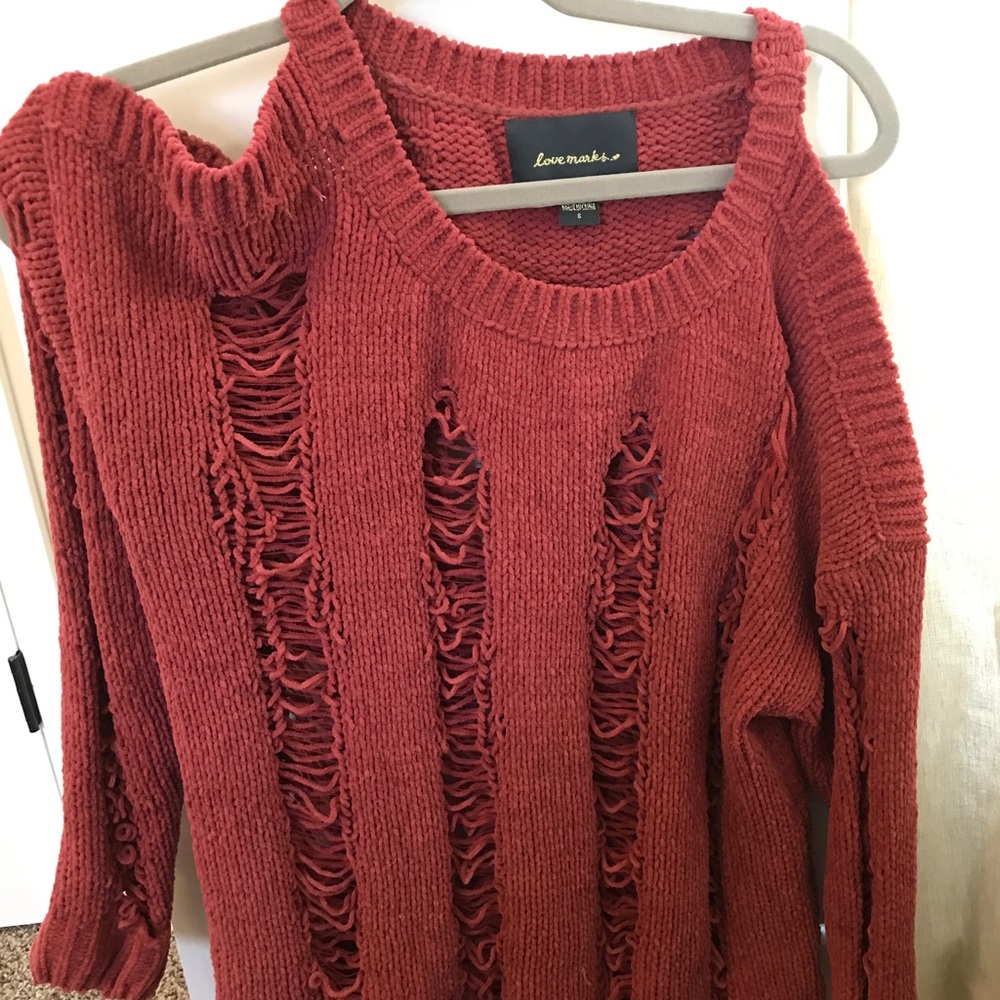 Distressed Red Sweater